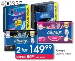 Clicks Always Quattro Packs offer