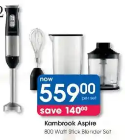 Clicks Kambrook Aspire 800 Watt Stick Blender Set offer