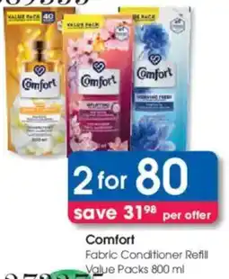 Clicks Comfort Fabric Conditioner Refill Value Packs offer