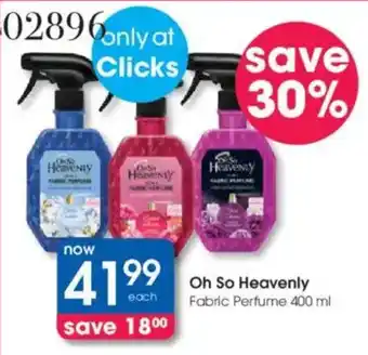 Clicks Oh So Heavenly Fabric Perfume offer