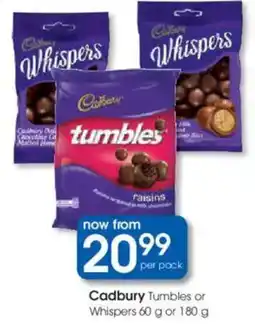Clicks Cadbury Tumbles or Whispers offer