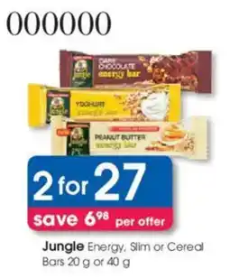Clicks Jungle Energy, Slim or Cereal Bars offer