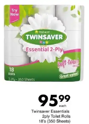 Save Twinsaver Essentials 2ply Toilet Rolls offer