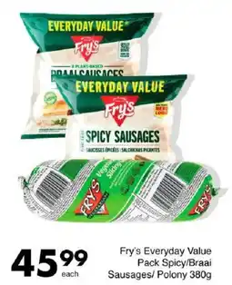 Save Fry's Everyday Value Pack Spicy/ Braai Sausages/ Polony offer