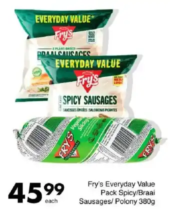 Save Fry's Everyday Value Pack Spicy/ Braai Sausages/ Polony offer