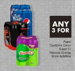 Save Pepsi Cooldrink Cans/ Super C/ Reboost Energy Drink offer