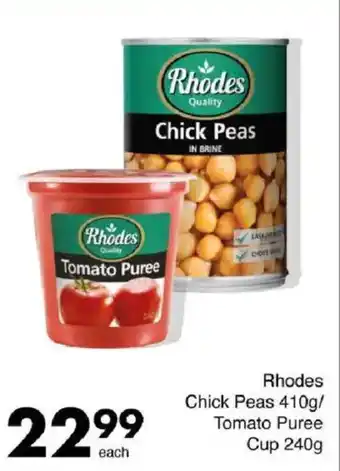 Save Rhodes Chick Peas/ Tomato Puree Cup offer