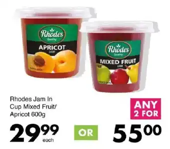 Save Rhodes Jam In Cup Mixed Fruit/ Apricot offer