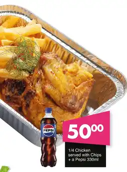 Save Hyper Chicken served with Chips + a Pepsi offer