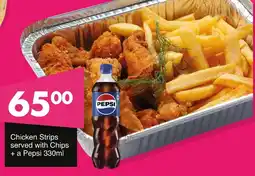 Save Hyper Chicken Strips served with Chips + a Pepsi offer