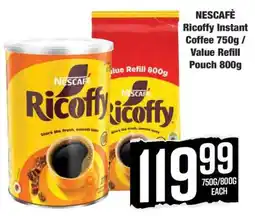 Boxer NESCAFÉ Ricoffy Instant Coffee 750g / Value Refill Pouch 800g offer