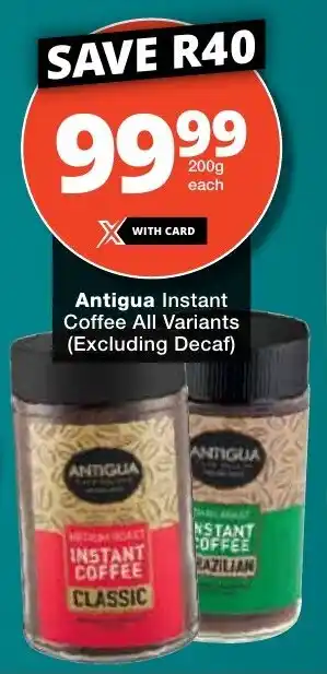 Checkers Antigua Instant Coffee All Variants offer