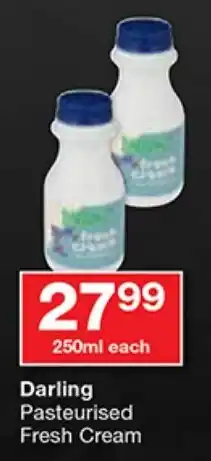 Checkers Darling Pasteurised Fresh Cream offer
