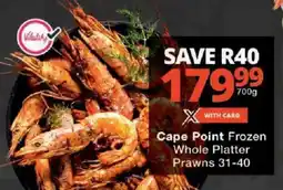 Checkers Cape Point Frozen Whole Platter Prawns offer