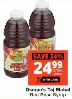 Checkers Osman's Taj Mahal Red Rose Syrup offer