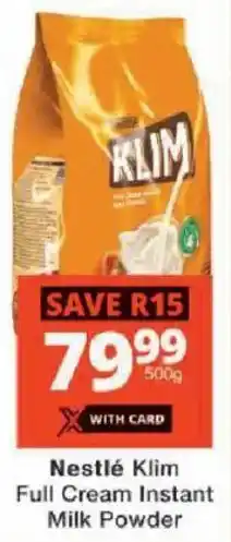 Checkers Nestlé Klim Full Cream Instant Milk Powder offer
