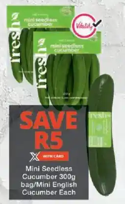 Checkers Mini Seedless Cucumber/ Mini English Cucumber offer