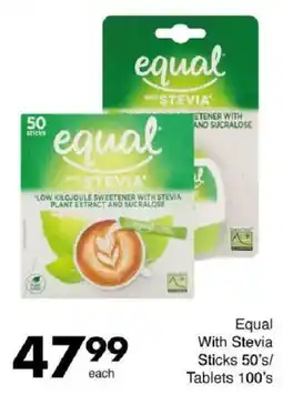 Save Equal With Stevia Sticks/ Tablets offer