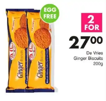 Save De Vries Ginger Biscuits offer