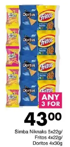 Save Simba Niknaks/ Fritos/ Doritos offer