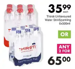 Save Thirsti Unflavoured Water Still/ Sparkling offer