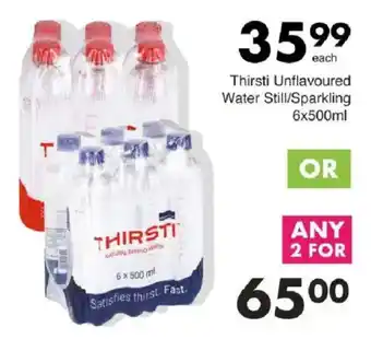 Save Thirsti Unflavoured Water Still/ Sparkling offer