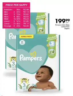 Save Pampers Active Baby Jumbo Pack Diapers offer