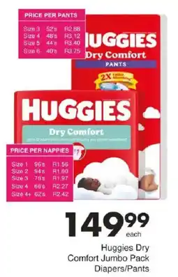 Save Huggies Dry Comfort Jumbo Pack Diapers/ Pants offer