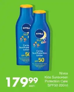 Save Nivea Kids Sunscreen Protection Care SPF50 offer