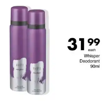 Save Whisper Deodorant offer