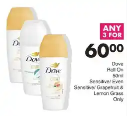 Save Dove Roll On Sensitive/ Even Sensitive/ Grapefruit & Lemon Grass offer