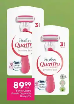 Save Schick Quattro Female Disposable Razors offer