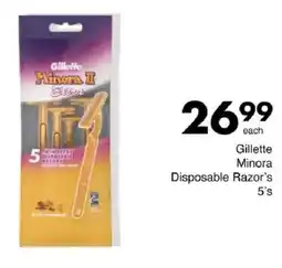 Save Gillette Minora Disposable Razor's offer
