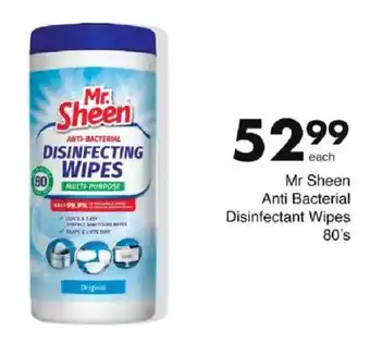 Save Mr Sheen Anti Bacterial Disinfectant Wipes offer