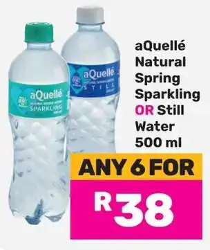 Game aQuellé Natural Spring Sparkling OR Still Water offer