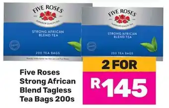 Game Five Roses Strong African Blend Tagless Tea Bags offer