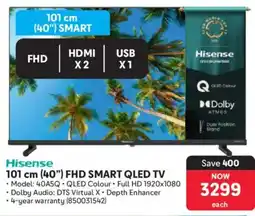 Makro Hisense 101 cm 40" FHD Smart QLED TV offer