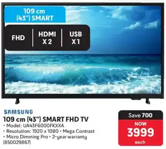 Makro Samsung 109 cm 43" Smart FHD TV offer