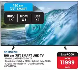 Makro Samsung 190 cm 75" Smart UHD TV offer
