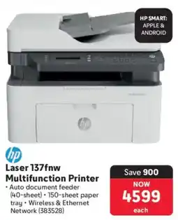 Makro Hp Laser 137fnw Multifunction Printer offer