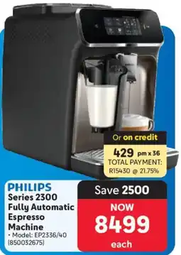 Makro Philips Series 2300 Fully Automatic Espresso Machine offer