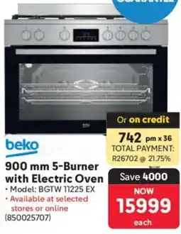 Makro Beko 5-Burner with Electric Oven offer