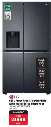 Makro LG Frost Free Side-by-Side with Water & Ice Dispenser offer