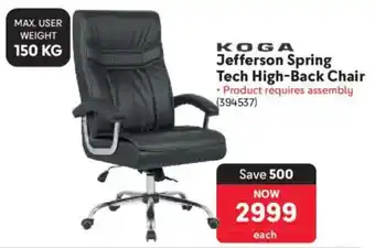 Makro KOGA Jefferson Spring Tech High-Back Chair offer