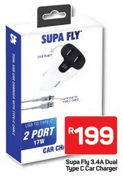 Pick n Pay Hypermarket Supa Fly 3.4A Dual Type C Car Charger offer