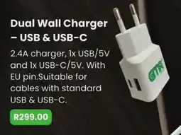 Pick n Pay Hypermarket GMA Dual Wall Charger USB & USB-C offer