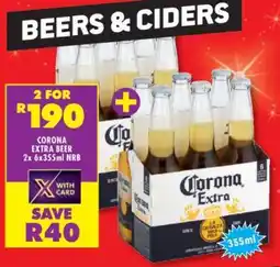 Shoprite CORONA EXTRA BEER 2x 6x355ml NRB offer