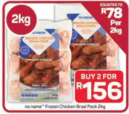 Pick n Pay Hypermarket no name Frozen Chicken Braai Pack 2kg offer