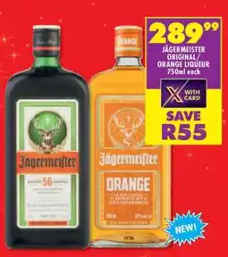 Shoprite JÄGERMEISTER ORIGINAL/ORANGE LIQUEUR 750ml each offer