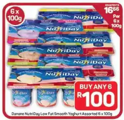 Pick n Pay Hypermarket Danone NutriDay Low Fat Smooth Yoghurt Assorted 6 x 100g offer